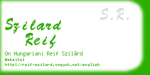 szilard reif business card